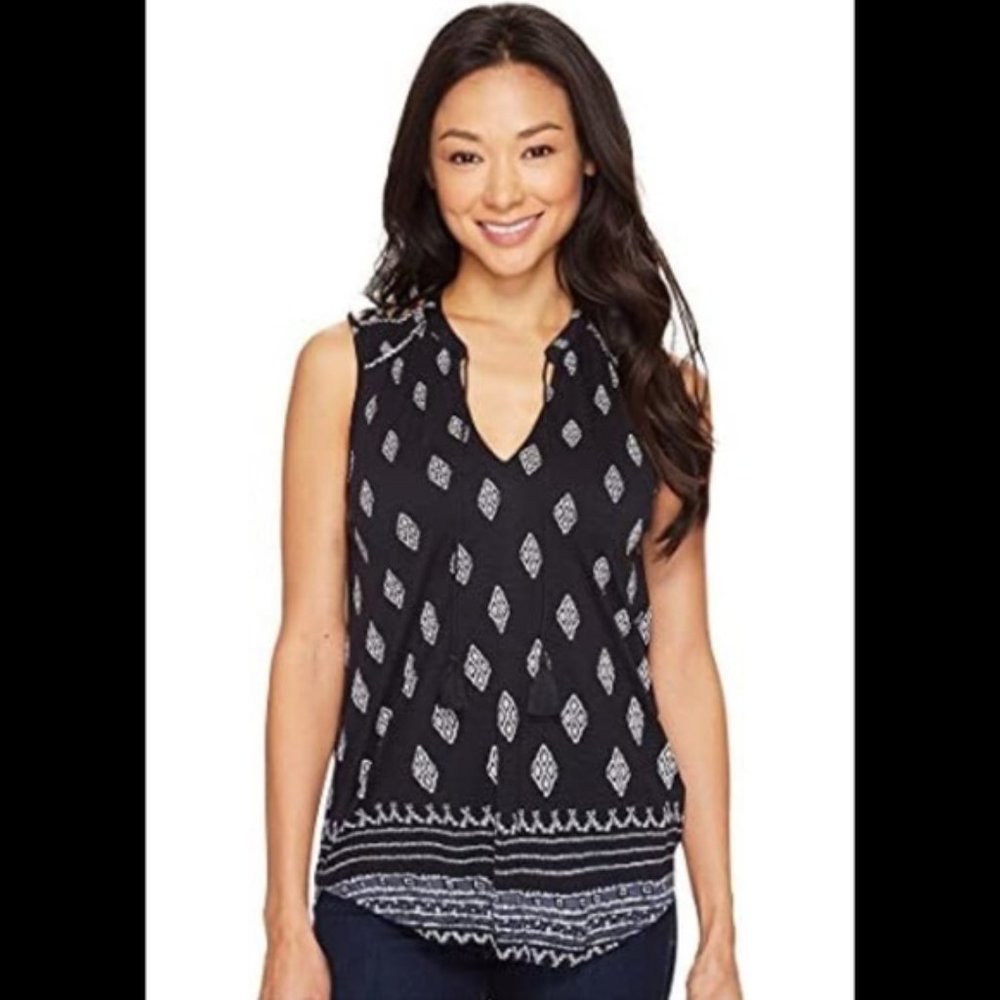 Lucky Brand Diamond-Print Sleeveless Top